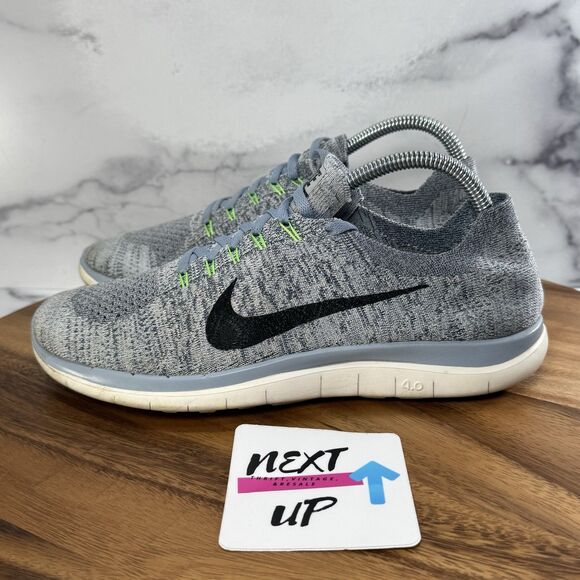 Women’s size 9-Nike Free 4.0 Flyknit Running Shoes Gray Blue Sail Minimalist - Picture 1 of 9